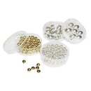 Plastik-Rundperlen gold/silber (Gre: 3 mm - 250 Stk.,...