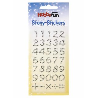 Stickers Strass-Zahlen+Zeichen, selbstklebend