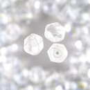 Glasfacettperlen opal weiss, 6 mm