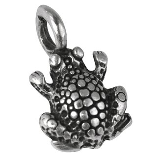Metall-Anhnger Frosch, 17mm, se 3mm , altsilber