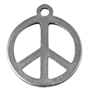 Metall-Anhnger Peace, 24mm, se 2mm , silber