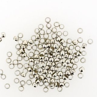 Quetschperle, Metallschmelz, 3 mm, platin