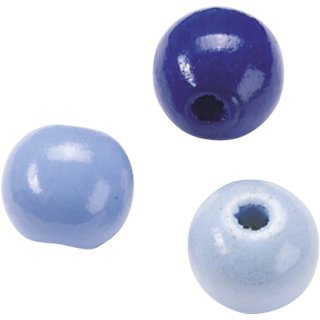 Holzperlenmix (10 mm, blau)