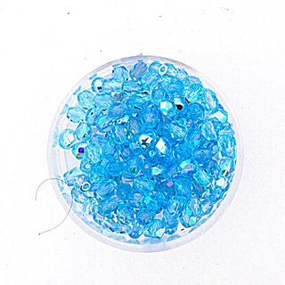 Glasschliffperlen (Gre: 4 mm, Farbe: bedampft aqua AB 96)