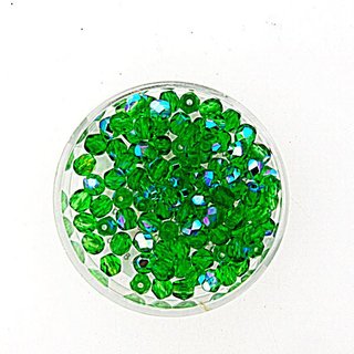 Glasschliffperlen (Gre: 4 mm, Farbe: bedampft emerald AB 94)