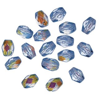 Glas-Schliffperlen, Olive 6x4 mm (irisierend bergkristall)