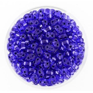 Twin-Beads 2-loch (blau silbereinzug)
