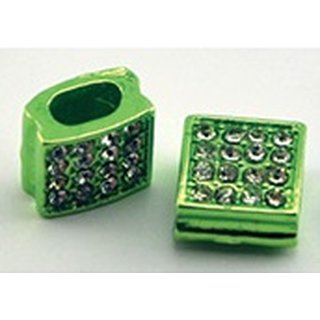 Shamballa beads slider 9x9 mm (hellgrn)
