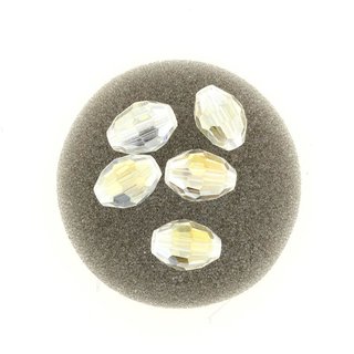 Glasschliffperle Olive kristall AB 8x10 mm