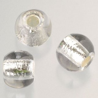 Glasperle Groloch 12 mm kristall silber