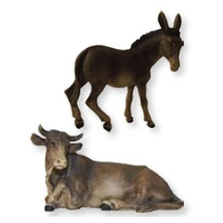 Ochs und Esel f. 13 cm Figuren