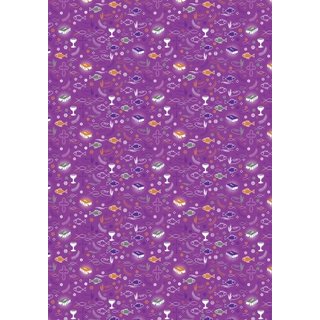 Karton Kommunion/Firmung Muster violett