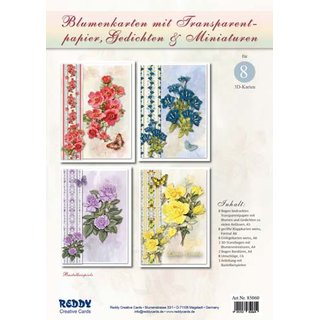 Blumenkarten mit Transparentpapier