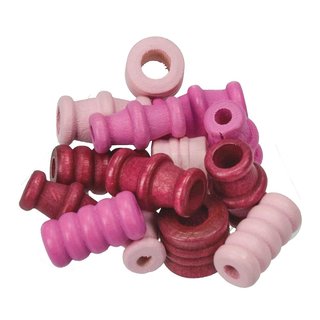 Holzperlen Farb-Formen-Mix pinkmix
