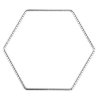 Metallhexagon silber 30 cm
