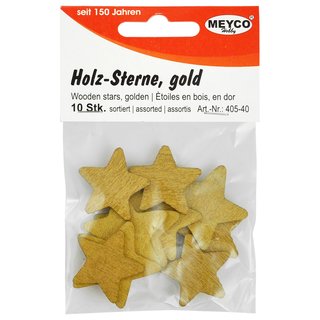 Holz-Sterne gold